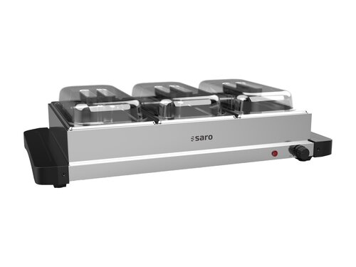 Saro Warmhalteplatte KARIF, Edelstahlgeh�use, 3 x 1/3 GN,...