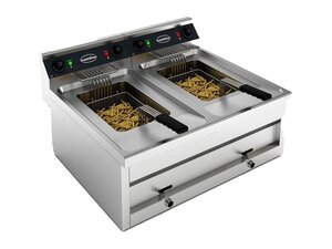 Combisteel Elektro Tischfritteuse 2x12L, 2x9 kW Leistung,...