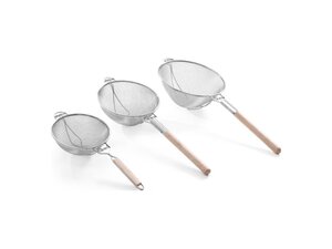 Hendi Sieb mit Holzgriff, doppelmaschig, verschiedene Gren