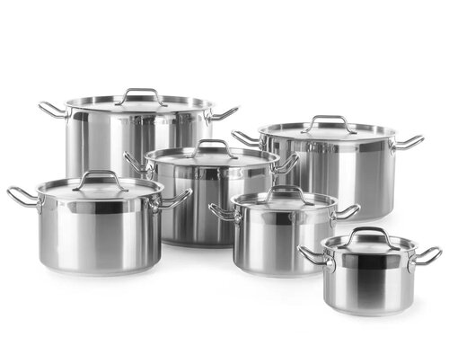 Hendi Kochtopf mittel mit Deckel, aus Edelstahl, verschiedene Gren,  16 bis 36 cm