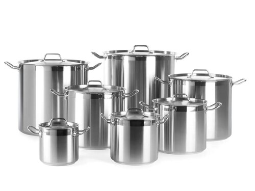 Hendi Kochtopf hoch mit Deckel, aus Edelstahl, verschiedene Gren  16 bis 50 cm