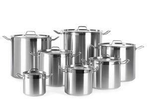 Hendi Kochtopf hoch mit Deckel, aus Edelstahl,...