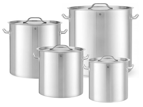 Hendi Schmortopf mit Deckel, aus Edelstahl, verschiedene Gren,  34,5 bis 50 cm