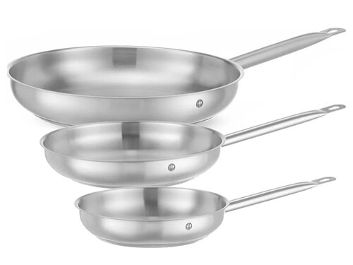 Hendi Bratpfanne aus Edelstahl, ohne Deckel, verschiedene Gr��en, � 24 bis 32 cm