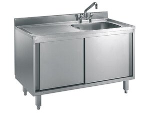 Edelstahl Splschrank PREMIUM, 1 Becken rechts,...